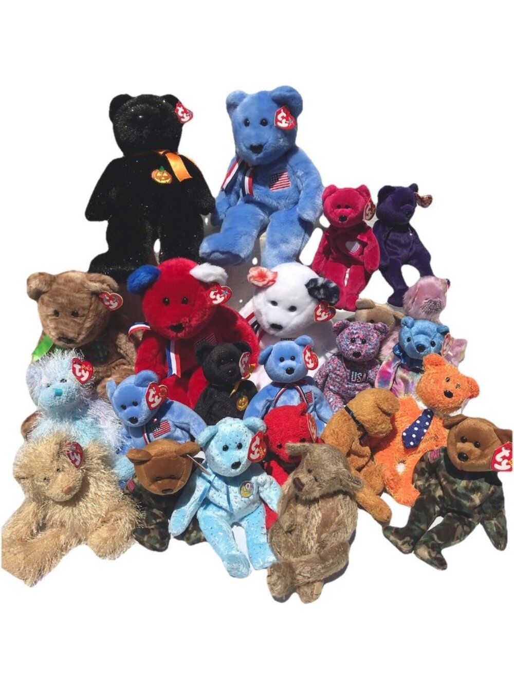Vtg 90s Y2K  Ty Beanie Babies Attic LOT 24 BEAR Stuffed Animals Plush Tags Rare